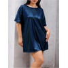 image:imageFloerns Womens Plus Size Metallic PU Leather T Shirt Rave Outfits DressRoyal Blue