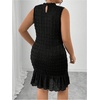 image:imageFloerns Womens Plus Size Textured Bodycon Dress Sleeveless Mock Neck Wedding Guest DressesBlack