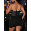 image:imageFloerns Womens Rhinestone Mesh Strapless Tube Dress Party Bodycon Mini DressesBlack
