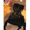 image:imageFloerns Womens Strapless Dress Tube Ruched Ruffle Trim Going Out Bodycon Mini DressesBlack
