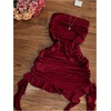 image:imageFloerns Womens Strapless Dress Tube Ruched Ruffle Trim Going Out Bodycon Mini DressesBurgundy
