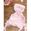 image:imageFloerns Womens Strapless Dress Tube Ruched Ruffle Trim Going Out Bodycon Mini DressesLight Pink
