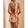 image:imageFloerns Womens Summer One Shoulder Backless Mini DressOrange
