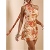 image:imageFloerns Womens Summer One Shoulder Backless Mini DressOrange