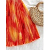image:imageFloerns Womens Tie Dye A Line Flowy Halter Mini Dress Sleeveless Ruched Flare Hem SundressesOrange