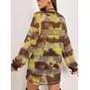 image:imageFloerns Womens Y2K See Through Long Sleeve Club Mini Dress Concert OutfitsBrown