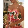 image:imageWomens Plus Size Sleeveless Cami Smocked Vacation Dresses Tropical Boho DressOrange