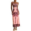image:imageFloerns Womens Cut Out Tropical Maxi Dress Bow Tie Shoulder Cami Vacation DressesPink