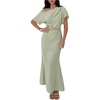 image:imageFloerns Womens Elegant Off Shoulder Ruched Wedding Guest Maxi DressGreen