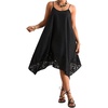 image:imageFloerns Womens Plus Size Boho Flowy Cami Dress Spaghetti Strap Vacation Midi DressesDark Black