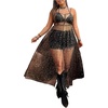 image:imageFloerns Womens Plus Size Galaxy Sheer Mesh Slit Long Dresses Sleeveless Y2k Cami DressBlack