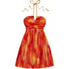 image:imageFloerns Womens Tie Dye A Line Flowy Halter Mini Dress Sleeveless Ruched Flare Hem SundressesOrange