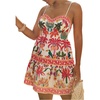 image:imageWomens Plus Size Sleeveless Cami Smocked Vacation Dresses Tropical Boho DressOrange