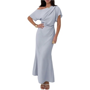 image:imageFloerns Womens Elegant Off Shoulder Ruched Wedding Guest Maxi DressBlue